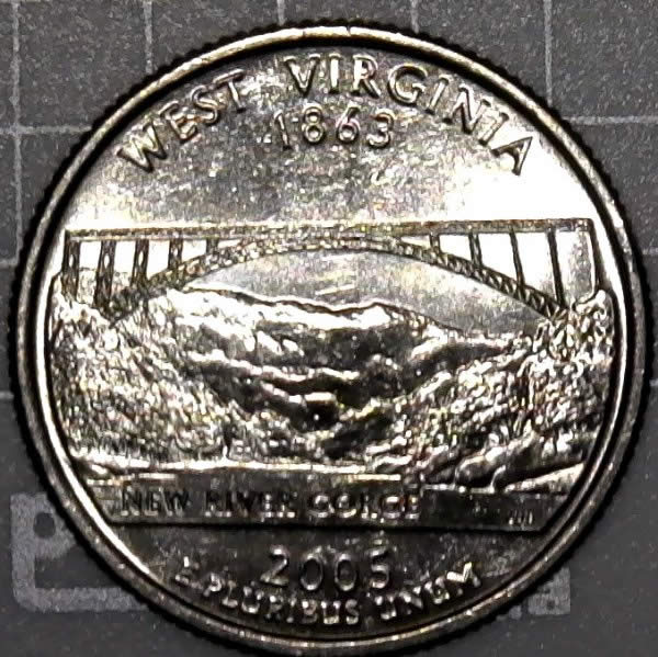2005-P-WV-Quarter-Struck-Through-Grease-From-Mint-Sewn-Bag